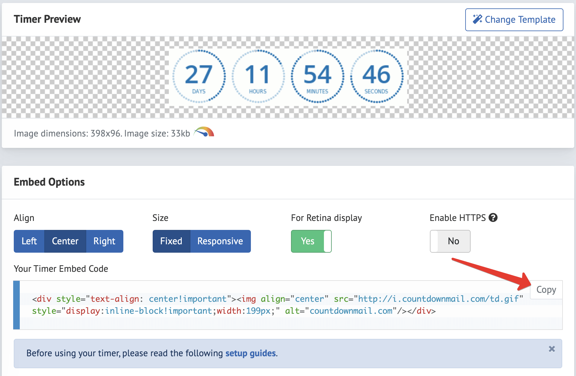 Include countdown timers in yahoo