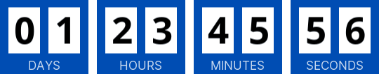 Framed split digit countdown timer