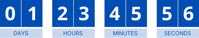 Split digit timer with label bar